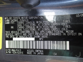 2005 TOYOTA HIGHLANDER METALLIC GRAY 2.4L AT 2WD Z16466